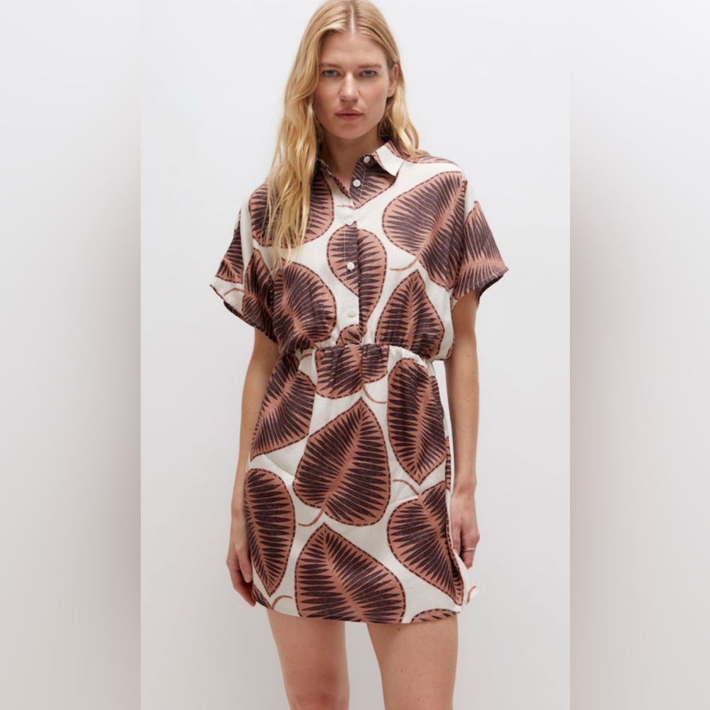 Wild Pony Calathea Machiato Printed Mini Dress Sz L